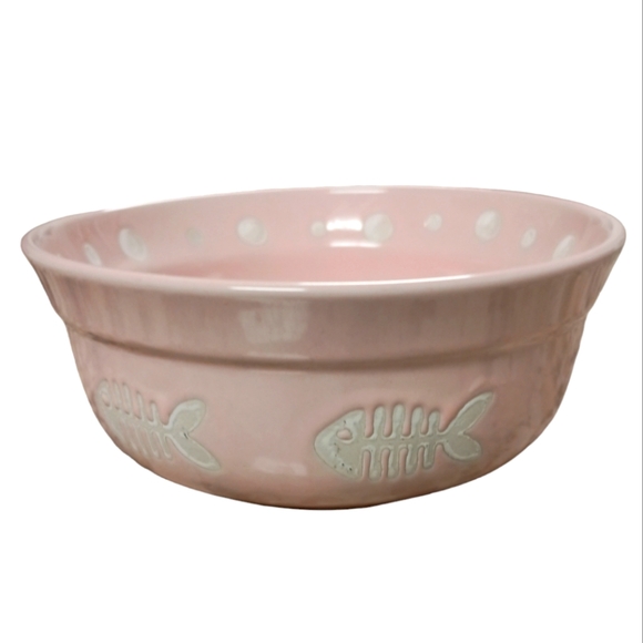 Signature Paws & Fish Pink Cat Bowl - Picture 1 of 3